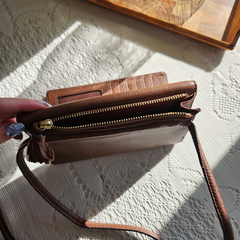 Fossil Brown Leather Crossbody Bag - Picture 5 of 6